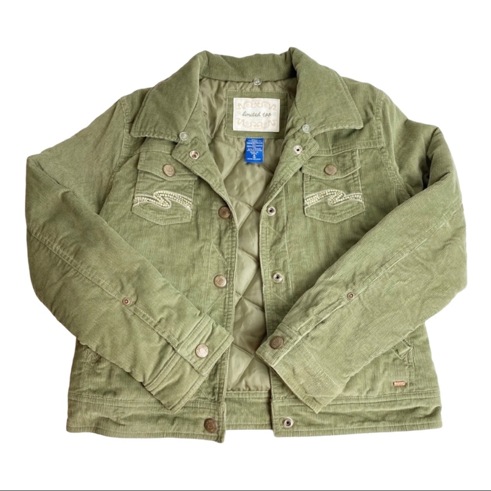 Limited Too Girls Green Corduroy Jacket